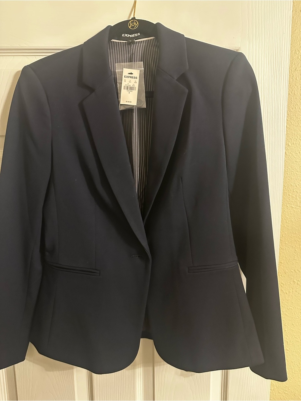Express Women's Navy Single-Button Blazer Jacket